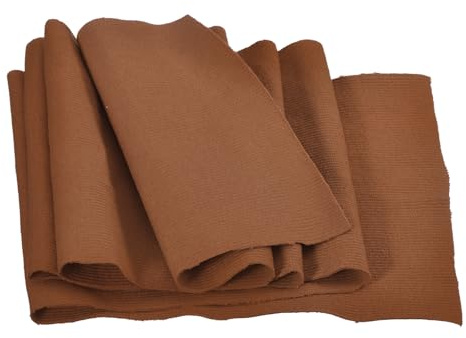 Rebower 20cm x 1m Puños Elásticos con Ribetes Acanalados para Coser Tela de Algodón Banda Elástica de Punto, [para Puños, Cintura, Cuello] - Marrón Claro