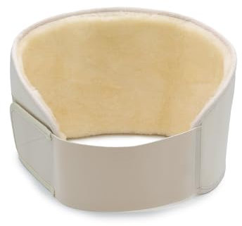 Rohn Moden Lammfell Nierenwärmer aus Merinowolle, verstellbarer Nierengurt aus Schaffell, Öko Rückenwärmer, Flexigurt für Damen und Herren, weicher Thermogurt (Creme, S, 75-95 cm)