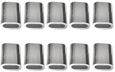 10 delar aluminium stål vajer rep kabel hylsor krympögla hylsor 3 mm