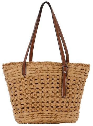 7VSTOHS Donne Borsa a Tracolla in Paglia Intrecciata, Donna Borsa da Spiaggia Estiva Tempo Libero Tote Indossate Spalla Per Viaggi, Data e Vacanze