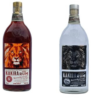 Kakira Rum Pair | African Dark & Silver Rum | Aged 5 Years | Pot Distilled & Solera Aged | Handcrafted in Uganda | 2 x 70cl | 40% ABV