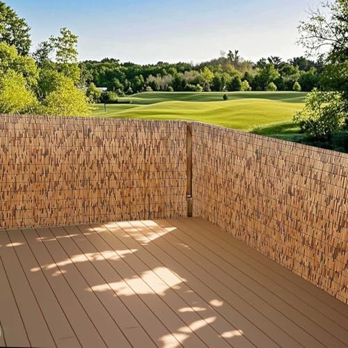 NEXOPKSVCR Canisse Bambou 1m 1m50 1m80 Hauteur,Rouleau De Clôture en Roseau Privé,Clôture Décorative avec Attaches De Fixation,Robuste Clôture D'intimité pour Balcon Et Arrière-Cour