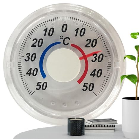 Termometro Esterno - Termometro Analogico per Temperatura Esterna,Bicolore Facile da Leggere - Per Appartamento Bagno Studio Dormitorio Camera
