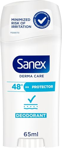SANEX - Derma Care Protector 48 h Déodorant Stick 65ml –fraîcheur longue durée contre la transpiration et les mauvaises odeurs – respecte la peau– ne contient pas d’alcool* (Lot de 6)