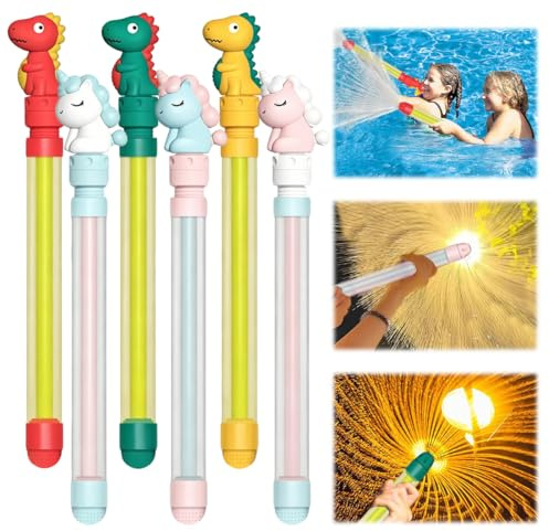 Pistola de Agua de Fuegos Artificiales, 6 Piezas Juguete de Pistola de Agua, Juguete Romántico en Estilo de Fuegos Artificiales para al Aire Libre, Conciertos, Piscina, Playa