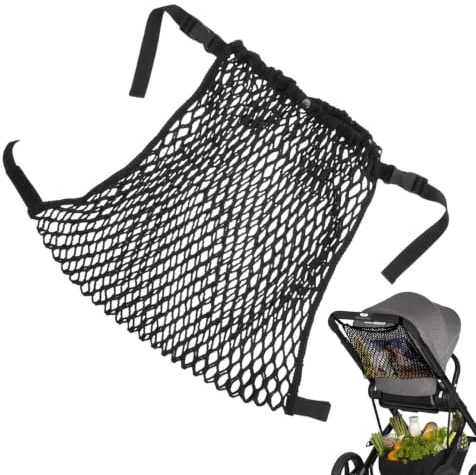 Organizer per passeggino, organizer a rete e rete di carico per passeggino, organizer regolabile per pannolini, shopping, viaggi, , bambini, asilo, passeggiate, accessorio pratico per i