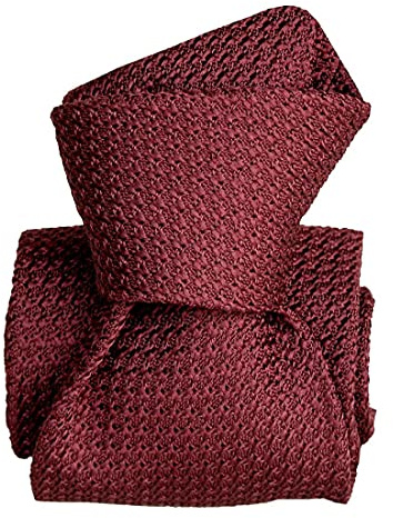 Segni Et Disegni. Cravate Grenadine. Beverly - Rouge Bordeaux, Uni - 100% Pure Soie FABRIQUE EN ITALIE.