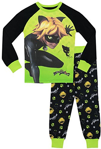 Miraculous Ladybug - Ensemble De Pyjamas - Cat Noir - Garçon - Bien Ajusté - Multicolore - 6-7 Ans