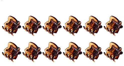 Fermagli per capelli Mini forcine per capelli, accessori per capelli per ragazze e donne, confezione da 12 (caffè)