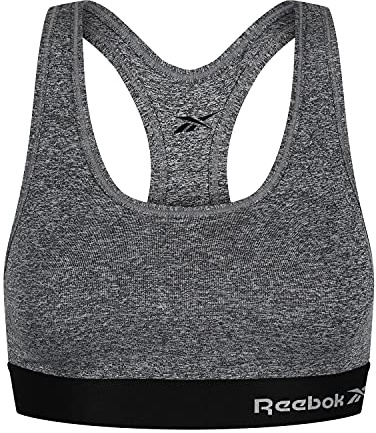 Reebok Donna, Top Corto Sportivo, Grigio, Piccolo