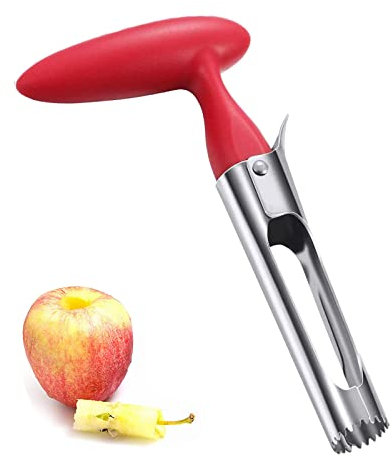 Togli Torsolo Mela, Levatorsolo per Mele in Acciaio Inox, Leva Torsolo Mela, Per La Casa e La Cucina Con Impugnatura Affilata a Lama Seghettata,Rosso
