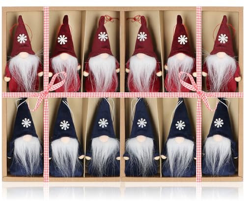 COM-FOUR® 12x Premium Weihnachtsmann-Anhänger 12cm - Deko für den Weihnachtsbaum, Christbaum-Figuren Anhänger als Baumbehang, Weihnachtsschmuck, Geschenk-Anhänger