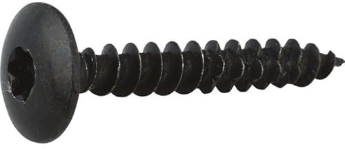 Vis penture - Viswood - Tête cylindrique bombée - TX - Acier zingué noir - 7 x 50 mm - Boîte de 100