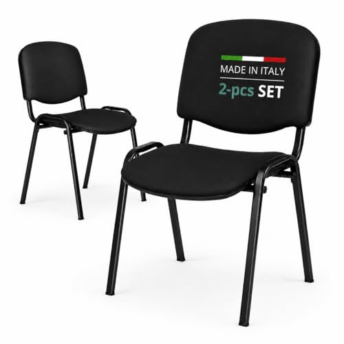 Topsit Lot de 2 Chaises Visiteur ISO Chaise de conférence empilable et Confortable avec Assise et Dossier rembourré
