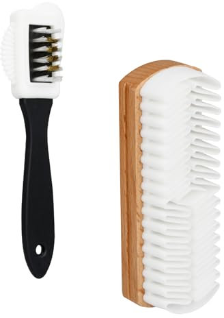 Anseom Spazzole per Scarpe Scamosciate, Set di 2 Spazzole Scarpe Spazzola Camoscio Spazzola Crespa per Scarpe Spazzola per Pulire Scarpe per La Pulizia e La Cura di Pelli Scamosciate