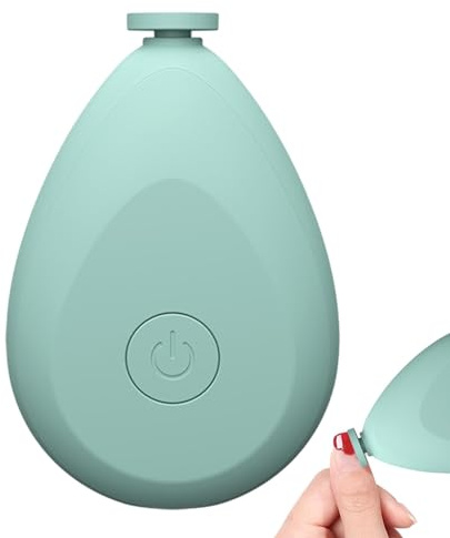 Baby elektrisk nageltrimmer – babynagelfil med 4 sliphuvuden – nageltrimmer för baby, småbarn, droppform, baby nagelsax, batteridriven
