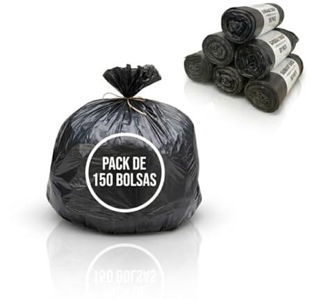 Bolsa basura 30l medidas 50x60cm | Pack 6 rollos de 25 unds. cada | 150 bolsas de basura 30l | Sacos de basura color negro