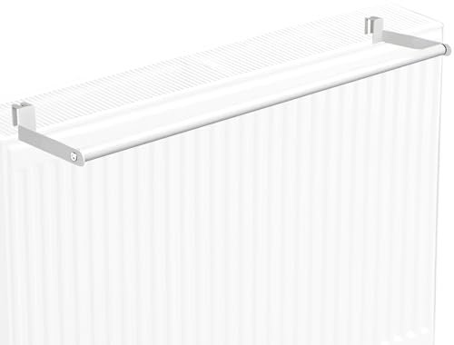 Handtuchhalter für Heizkörper, Handtuchhalter Heizung ohne Bohren, Heizkörper Handtuchhalter Weiß, Wäscheständer Heizung, Heizkörperregal Einhängen, 50cm (B)