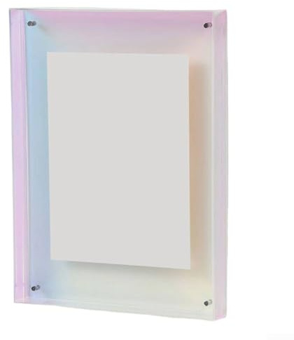 Moderner Acryl-Bilderrahmen, Wandmontage, Schreibtisch-Display, Heimdekoration, 16 x 21 cm (glänzende Farbe)