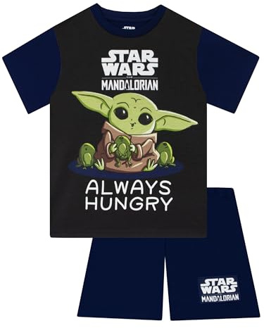 Star Wars Pyjamas, Grogu Boys Pyjamas, Mandalorian Short Pjs For Boys, Baby Yoda Pyjama Set For Summer, Blue 7-8 Years