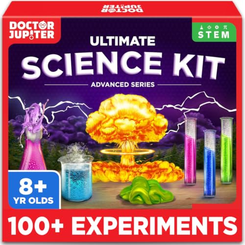 Doctor Jupiter Science Experiments Kit for Kids Ages 8+, Girls & Boys Gifts | Science Kit for Kids 8-12, Birthday Gifts for 8-9-10-11-12-13-14 Years Old Kids, STEM Toys, Chemistry Set, 100+ Experiments
