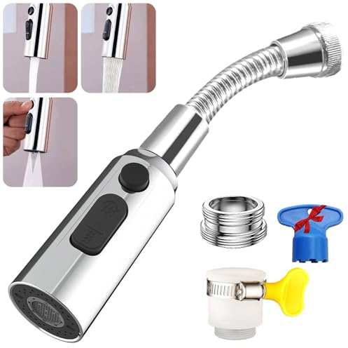 Luftare Kran Köksspruta M22, M24 Vattenkran Badrum, Luftare Filter Kranar Handfat, Utdragbar Handdusch Kran, 360° Vridbar Förlängningsfilter Kranar med Adapter