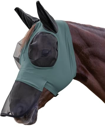 WALDHAUSEN VB - Maschera per mosche con protezione nasale, colore: verde pino