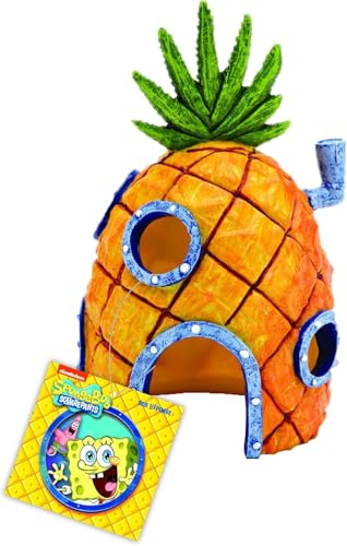 6.5 tall spongebob's pineapple house fish tank ornament