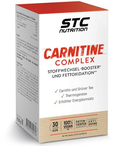 STC NUTRITION - Carnitine Complex - Action brûle-graisses démontrée - Active la thermogénèse - 1500 mg L-Carnitine + Thé Vert - Vegan - Cure 30 jours