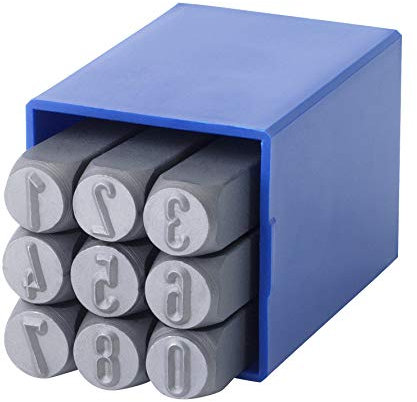 GRAVUREM-SR Standard-rund Schlagzahlen, Schlagstempel, Prägestempel, Einschlagzahlen - Zahlen 0-9 / 4mm