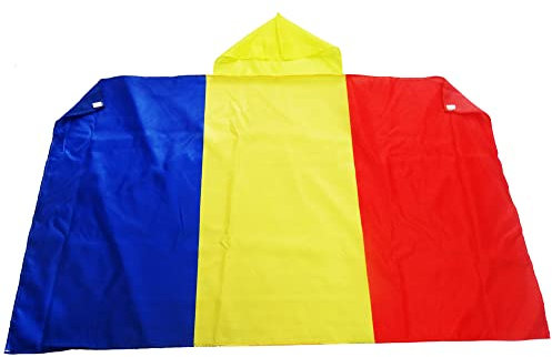 AZ FLAG - Umhangflagge Rumänien - 150x90 cm - Rumänische Cape Fahne 100% Polyester mit Messing-Ösen - 110g