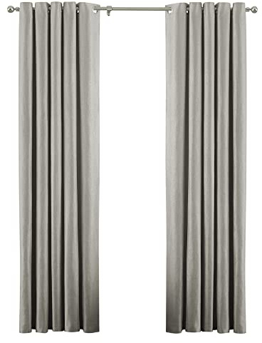 Riva Paoletti Atlantic Ringtop Eyelet Curtains (Pair) - Natural Beige - Woven Twill Fabric - Ready Made - 100% Polyester - 168cm width x 137cm drop (66 x 54 inches) - Designed in the UK