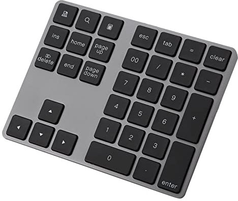 VBESTLIFE 34 Tasten Digitales, drahtloses Bluetooth, Ziffernblock, tragbare Nummerntastatur, USB-Gebühr für ios//Laptop/PC, kompatibel mit Android-System