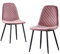 AINPECCA Set of 2 Dining Chairs Velvet Seat with Metal Legs Dressing Lounge Home (Rose, 2)