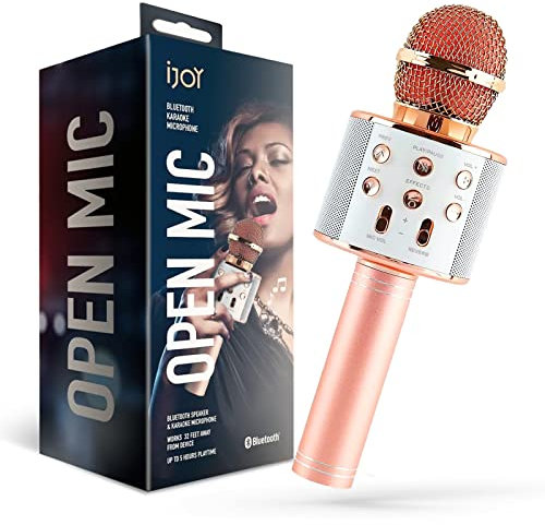 IJOY OPEN MIC - BLUETOOTH KARAOKE MICROPHONE - ROSE GOLD/WHITE