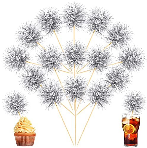 Chinco 100 Pcs Cupcake Toppers Classic,Silver
