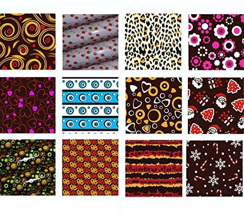 10 Fogli di Carta di trasferimento al Cioccolato Fai da Te Stampo per Cioccolato Stampato Fogli(Mix Casuale)