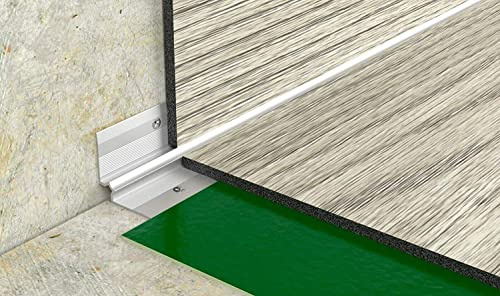 250 cm (6.56 ft) Aluminum LVT 3mm Stair Nosing Inner Corner Vinyl Flooring Stair Edge Profile Trim TMW Profiles (Silver W3mm)