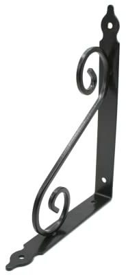 DOJA Barcelona | Reggimensola Ferro Battuto | 190x140 | 2pz | Staffe Nere | Staffe per Mensole in Ferro Rinforzate per Scaffale e Mensola | Angolari per Mensole Pareti Attrezzate, Mobili, Finestre
