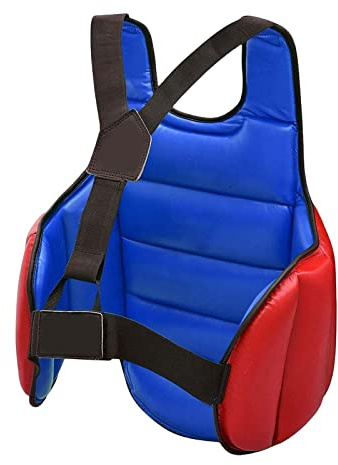 Baoblaze Gilet Protettivo Taekwondo, Scudo Costale Armatura Attrezzatura Scudo Regolabile Karate Guardia Petto per Donne Uomini Bambini Arti Marziali Kickboxin, Rosso Blu S