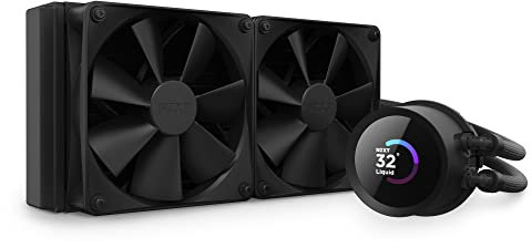 NZXT Kraken 240 - RL-KN240-B1-240mm AIO CPU Liquid Cooler - Customizable 1.54 Square LCD Display for Images, Performance Metrics and More - High-Performance Pump - 2 x F120P Fans - Black