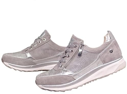 SSLLH Baskets Fermeture éclair, Baskets Décontractées avec Soutien De La Voûte Plantaire pour Femme, Chaussures De Tennis Confortables à Enfiler