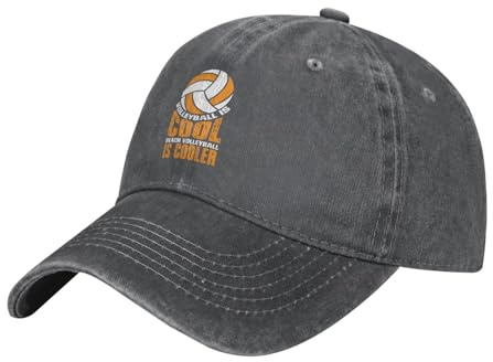 Hip-Hop-Hut Volleyball Ist Cool Beachvolleyball Ist Cooler Retro Mütze Atmungsaktiv,Freizeit Baseball Cap Schirmmütze Für Sommer Herren Damen