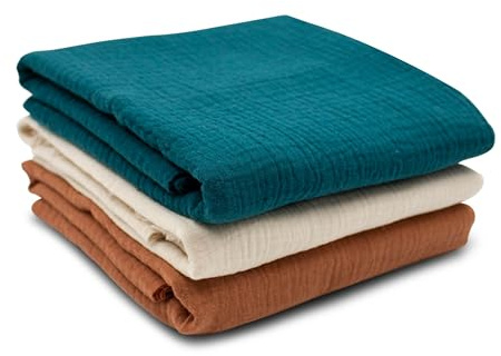 VmG-Store 3 x muslinset vardera 0,5 m x 1,35 m, dubbel Gauze-tyg, 100 % bomullstyg, Tex Standard 100 (Set27, set om 3 vardera 0,5 m)