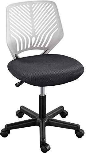 Soberine Sedia Ufficio Scrivania Girevole Regolabile, Sedia da ufficio Ergonomica Senza Braccioli a Rotelle in Rete Traspirante Portata 136 kg Grigio Scuro