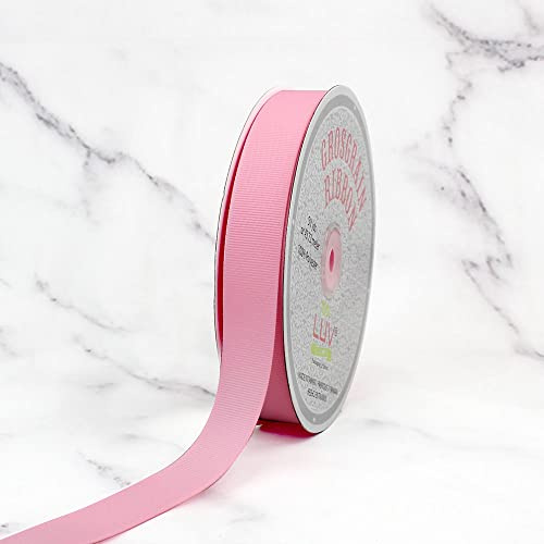 Creative Ideas 7/8-Inch Solid Grosgrain Ribbon, 50-Yard, Pink
