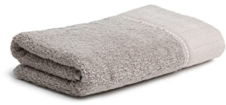 möve Brooklyn Handtuch Uni mit Fischgratbordüre 50 x 100 cm aus 85 % Baumwolle / 10 % Viskose aus Bambus-Zellstoff / 5 % Leinen, cashmere