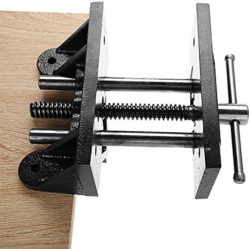 Ausla Morsa da Banco in Ghisa, 125mm Mascelle Parallele, Attrezzo Professionale per Falegnameria, Serraggio da Tavolo