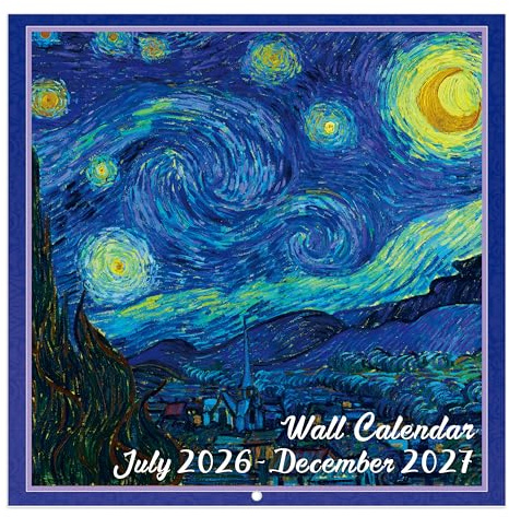 Wall Calendar 2026-2027 - Calendar 2026-2027, 18-Month Monthly Wall Calendar 2026-27 from Jul. 2026 - Dec. 2027, 12 x 24 (Open), Unruled Blocks - Art Paintings