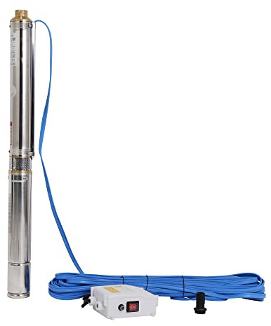 ZYIY 2.5 Deep Well Pump 0.75Hp Submersible 220V/60Hz Single Phase Electric 197ft/13.2GPM Water 1bore Impeller With Control Box for Industrial